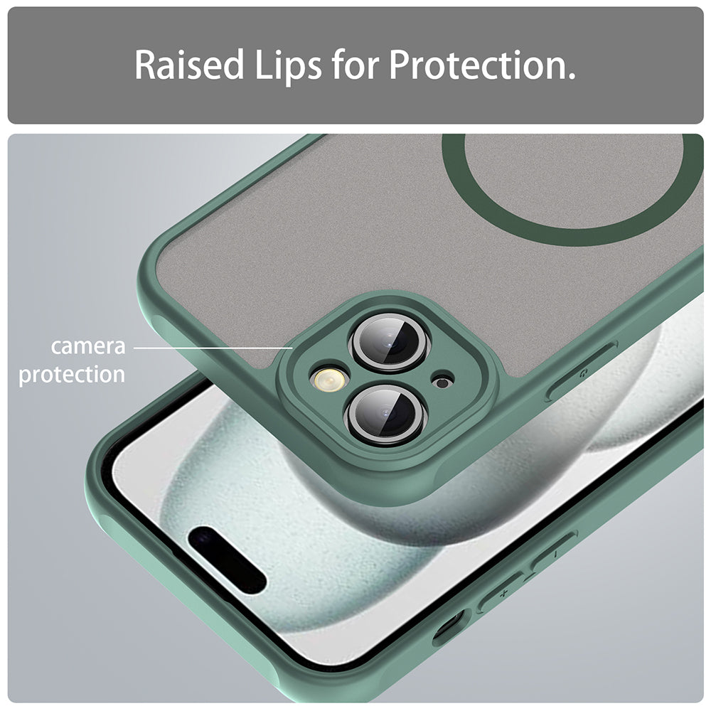 MagSafe Case for Apple iPhone 14 Plus, Techsuit, HaloFrost II, Green