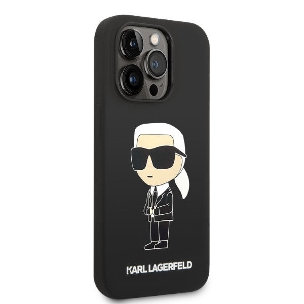 MagSafe Case for Apple iPhone 14 Pro Max, Karl Lagerfeld, Ikonik Karl Silicone, Black