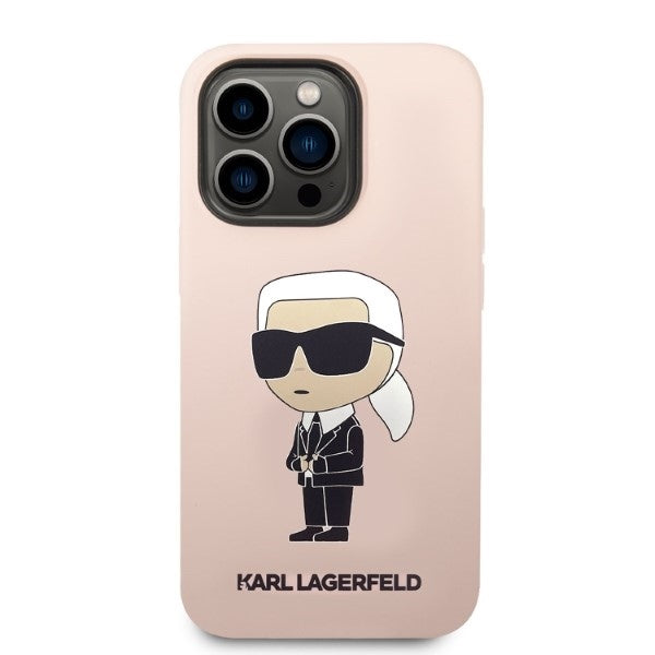 MagSafe Case for Apple iPhone 14 Pro Max, Karl Lagerfeld, Ikonik Karl Silicone, Pink