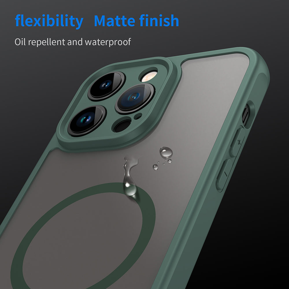 MagSafe Case for Apple iPhone 14 Pro Max, Techsuit, HaloFrost II, Green