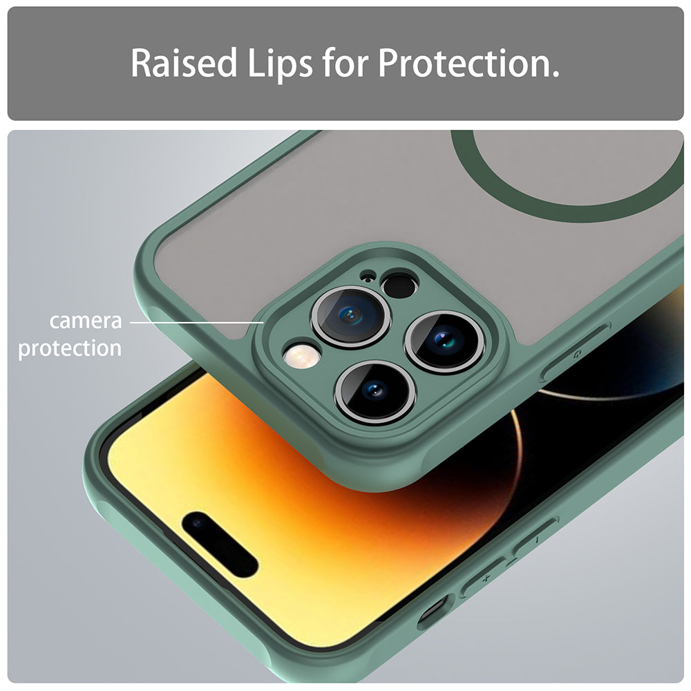 MagSafe Case for Apple iPhone 14 Pro, Techsuit, HaloFrost II, Green