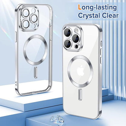 MagSafe Case for Apple iPhone 14 Pro, Techsuit, Luxury Crystal, Silver