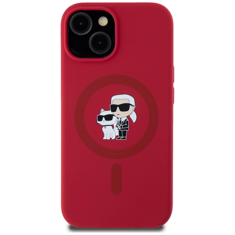 MagSafe Case for Apple iPhone 15, Karl Lagerfeld, Silicone Karl & Choupette, Rosie