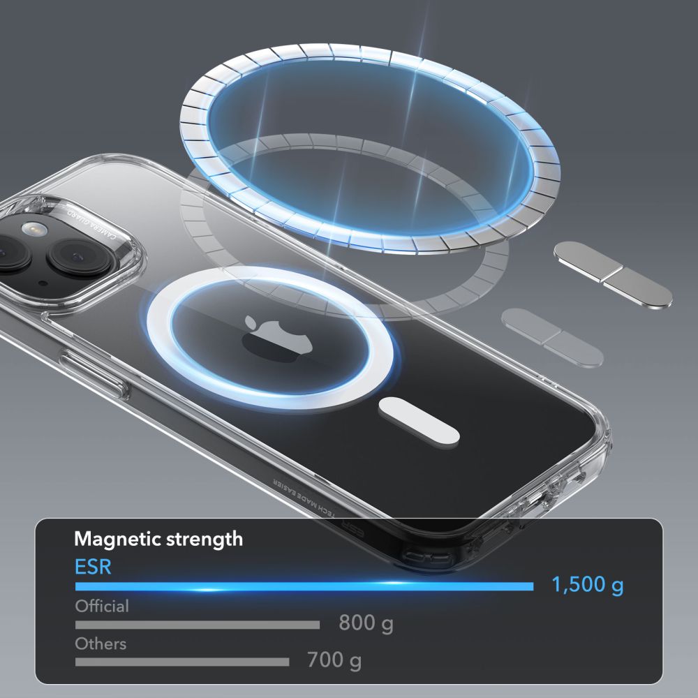 MagSafe Case for Apple iPhone 15 Plus, ESR, Classic Hybrid, Transparent