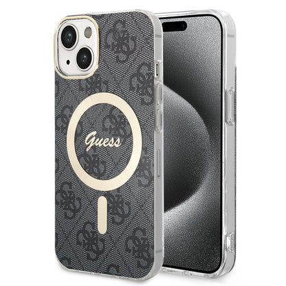 MagSafe Case for Apple iPhone 15 Plus, Guess, IML 4G, Black