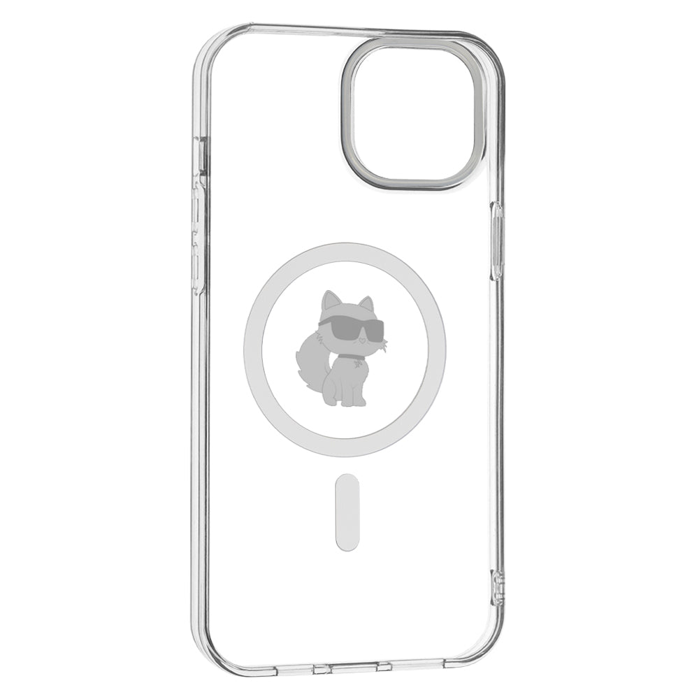MagSafe Case for Apple iPhone 15 Plus / 14 Plus, Karl Lagerfeld, IML Choupette, Transparent
