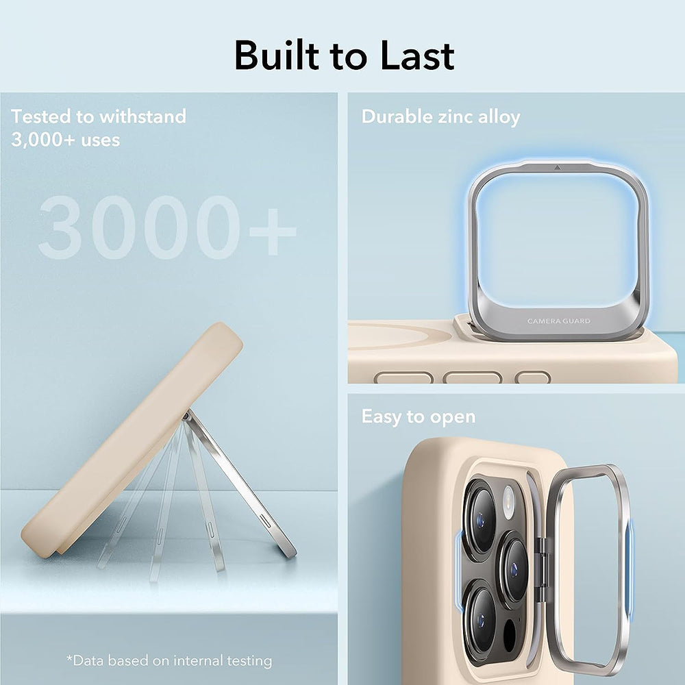 MagSafe Case for Apple iPhone 15 Pro, ESR, Cloud Soft Kickstand, Cream