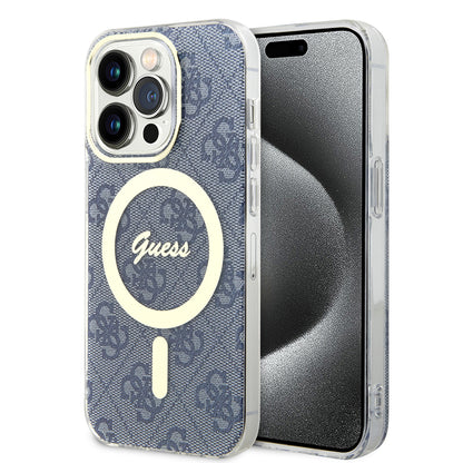 MagSafe Case for Apple iPhone 15 Pro Max, Guess, IML 4G, Blue