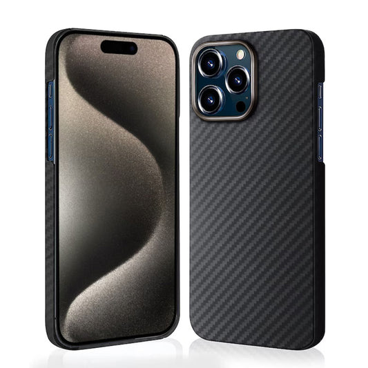 MagSafe Case for Apple iPhone 15 Pro Max, Techsuit, Aramid Fiber, Black