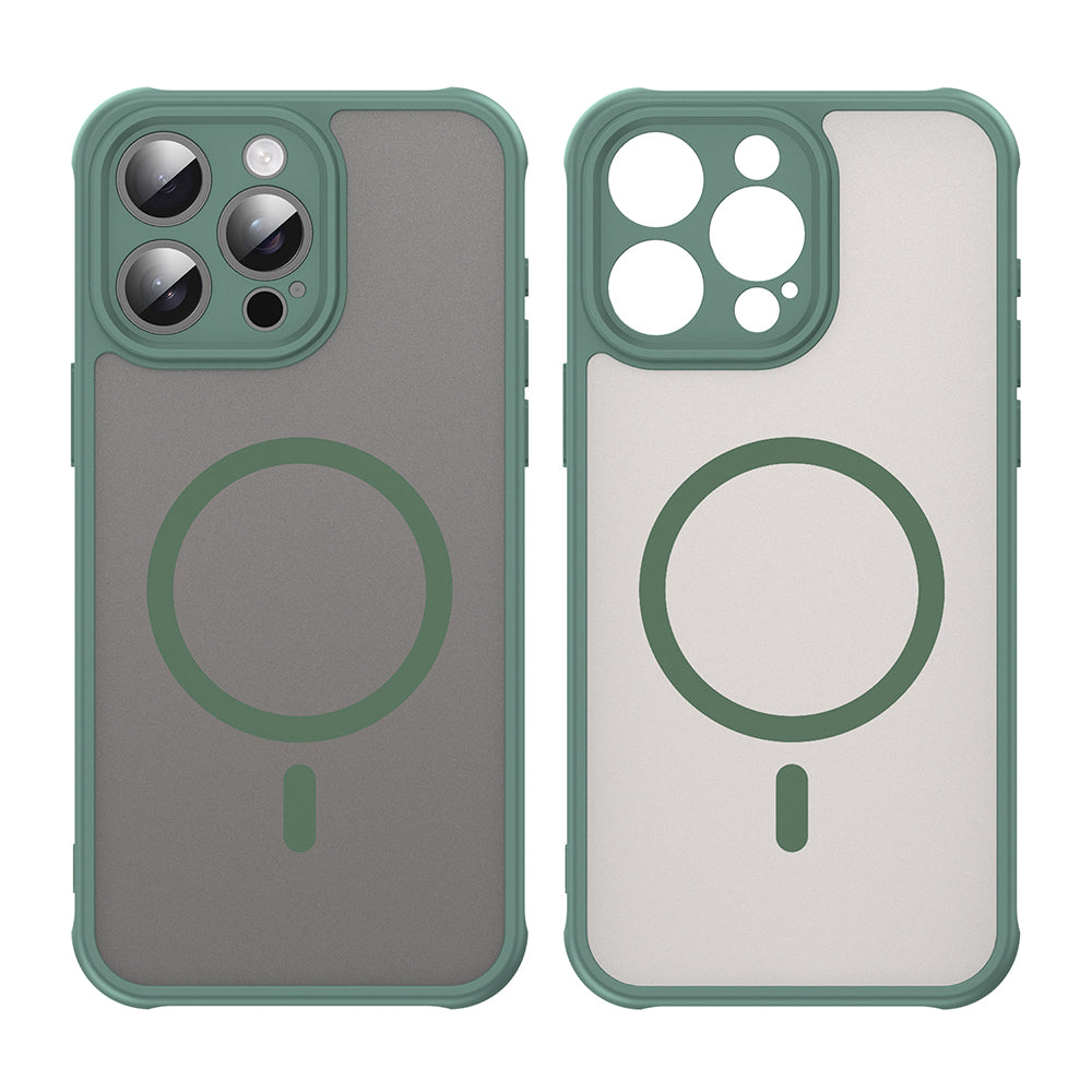 MagSafe Case for Apple iPhone 15 Pro Max, Techsuit, HaloFrost II, Green