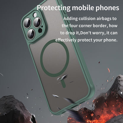 MagSafe Case for Apple iPhone 15 Pro Max, Techsuit, HaloFrost II, Green