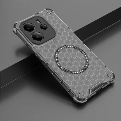 MagSafe Case for Apple iPhone 15 Pro Max, Techsuit, HoneyComb Shield, Black