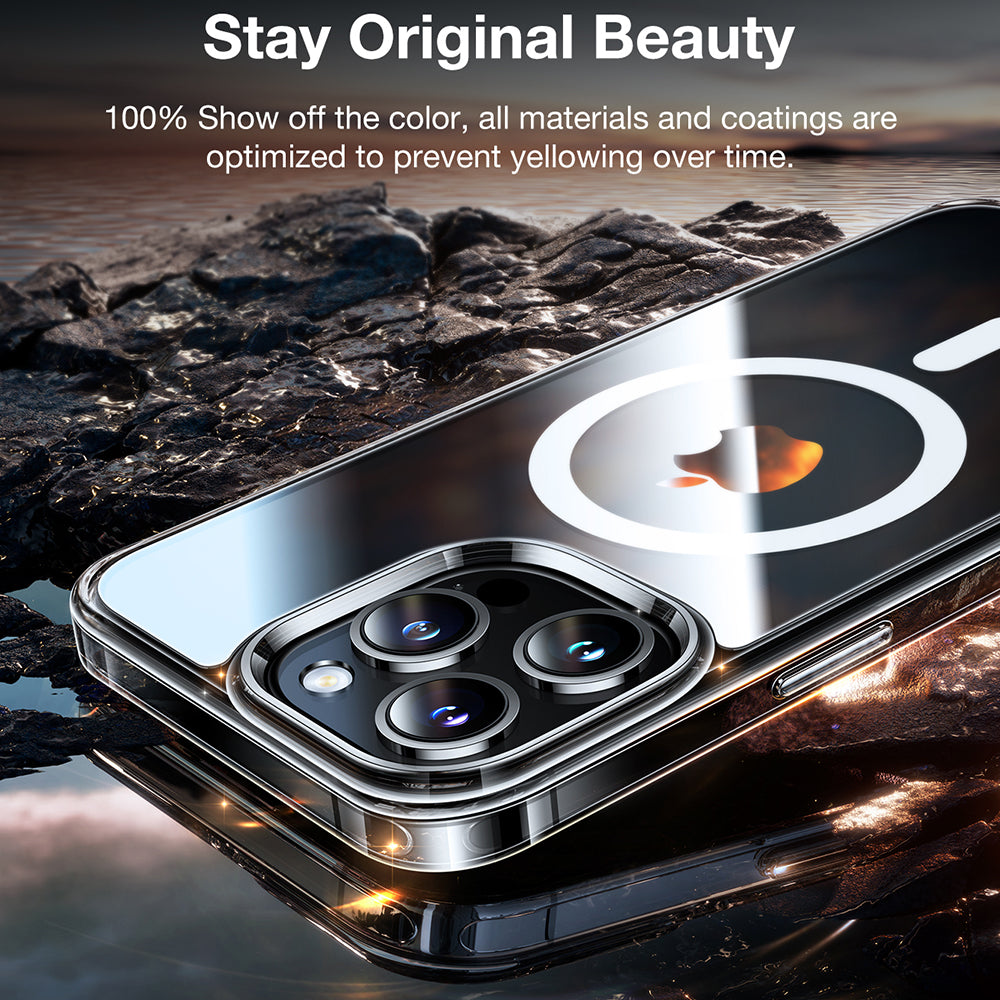 MagSafe Case for Apple iPhone 15 Pro Max, Torras, Diamond, Transparent