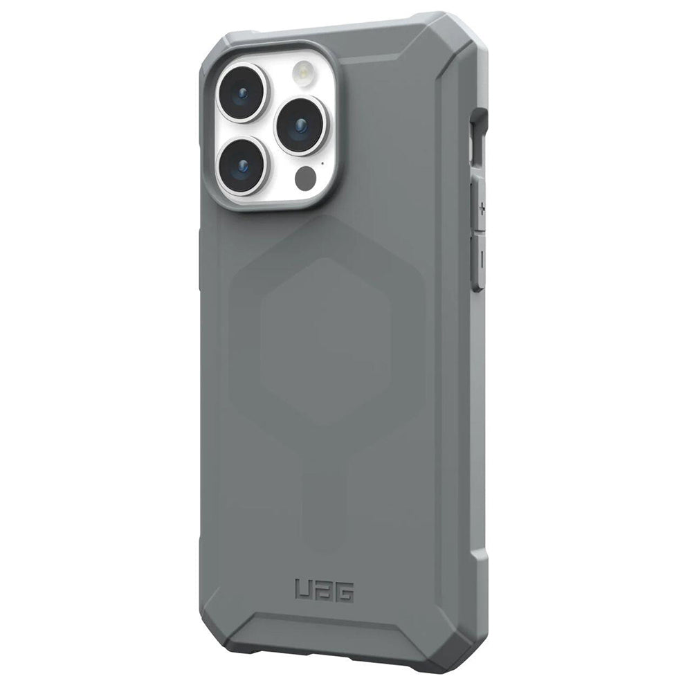 MagSafe Case for Apple iPhone 15 Pro Max, Urban Armor Gear, Essential Armor, Silver