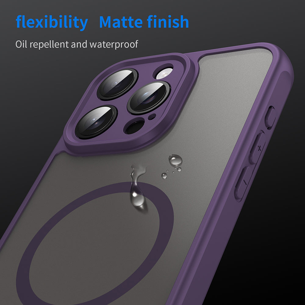 MagSafe Case for Apple iPhone 15 Pro, Techsuit, HaloFrost II, Purple