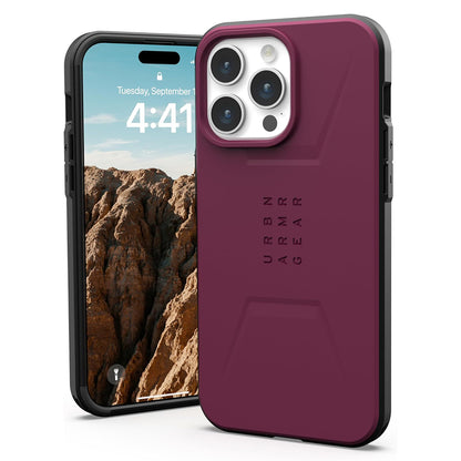 MagSafe Case for Apple iPhone 15 Pro, Urban Armor Gear, Civilian, Burgundy