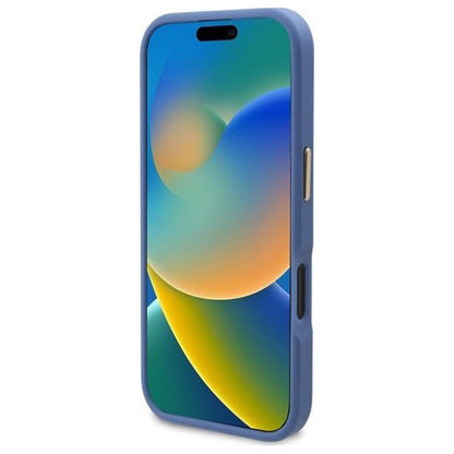 MagSafe Case for Apple iPhone 16, Guess, 4G Logo Plate, Blue