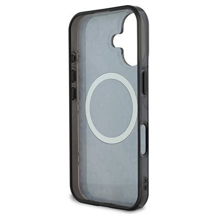 MagSafe Case for Apple iPhone 16, Guess, IML 4G Peony, Black GUHMP16SH4PYEEK