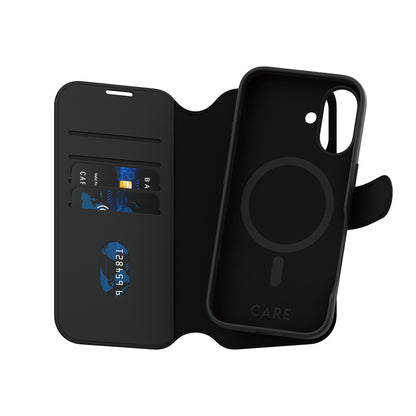 MagSafe Case for Apple iPhone 16, PanzerGlass, Care Feature Tango Two-in-One, Black