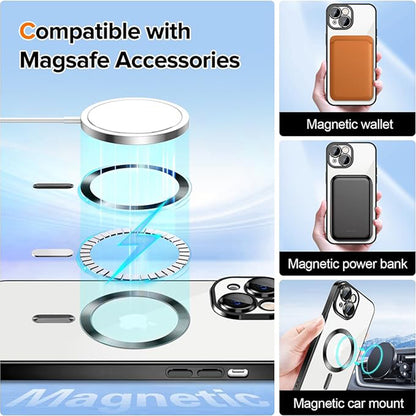 MagSafe Case for Apple iPhone 16 Plus, Techsuit, Luxury Crystal, Dark Blue