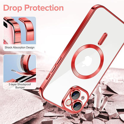 MagSafe Case for Apple iPhone 16 Plus, Techsuit, Luxury Crystal, Pink