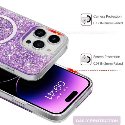 MagSafe Case for Apple iPhone 16 Plus, Techsuit, Sparkly Glitter, Purple
