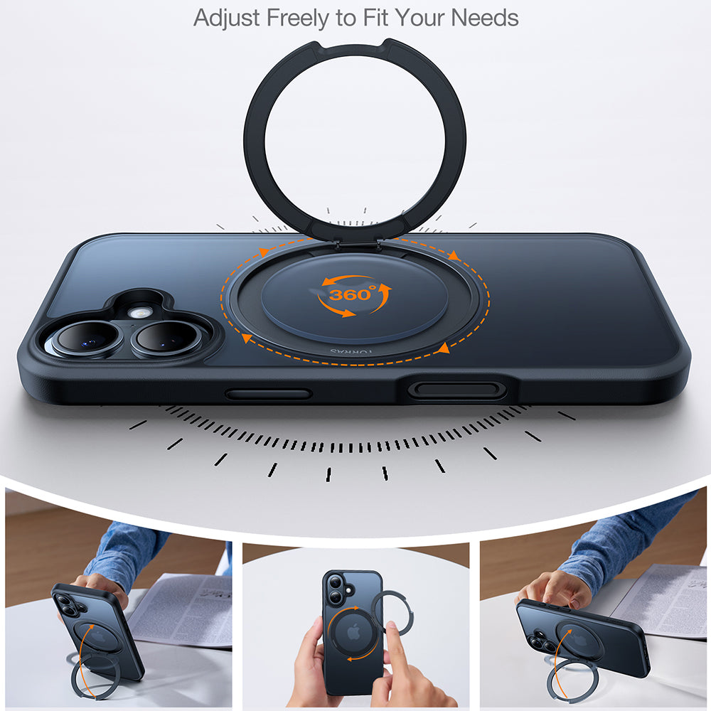 MagSafe Case for Apple iPhone 16 Plus, Torras, Ostand Pro, Black