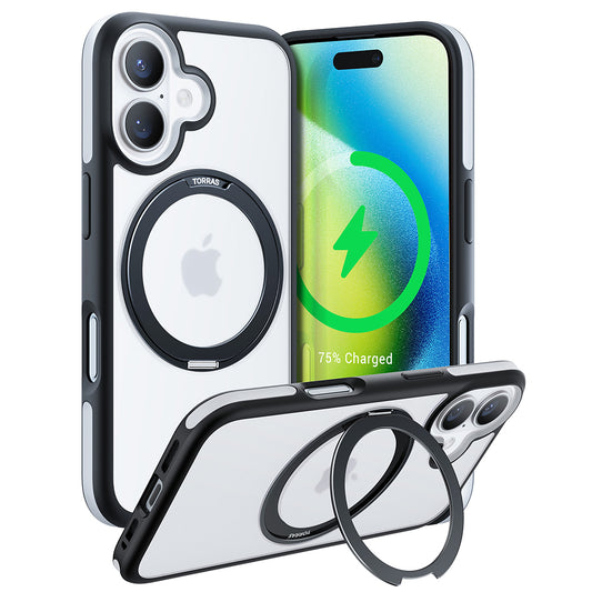MagSafe Case for Apple iPhone 16 Plus, Torras, Ostand R Fusion, Black