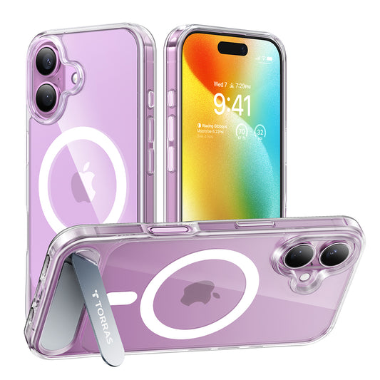 MagSafe Case for Apple iPhone 16 Plus, Torras, Pstand, Transparent