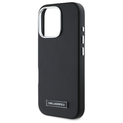 MagSafe Case for Apple iPhone 16 Pro, Karl Lagerfeld, FW Metal Plate, Black