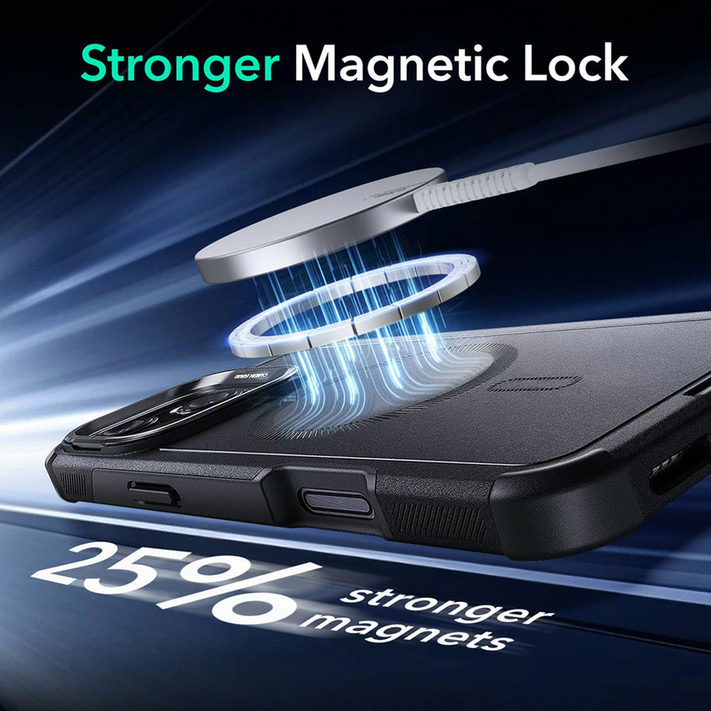MagSafe Case for Apple iPhone 16 Pro Max, ESR, Cyber Armor Kickstand, Gray