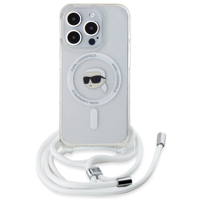 MagSafe Case for Apple iPhone 16 Pro Max, Karl Lagerfeld, IML Crossbody Karl's Head, Transparent