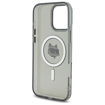 MagSafe Case for Apple iPhone 16 Pro Max, Karl Lagerfeld, IML Metal Choupette's Head, Black