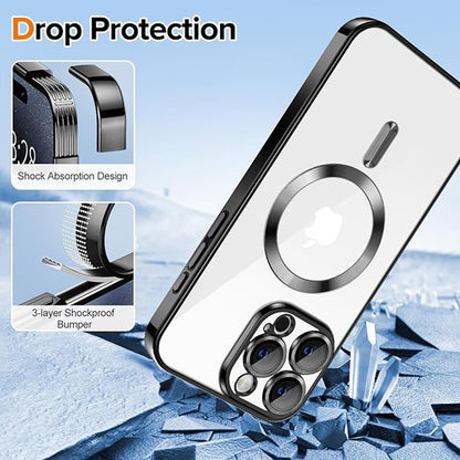 MagSafe Case for Apple iPhone 16 Pro Max, Techsuit, Luxury Crystal, Pink
