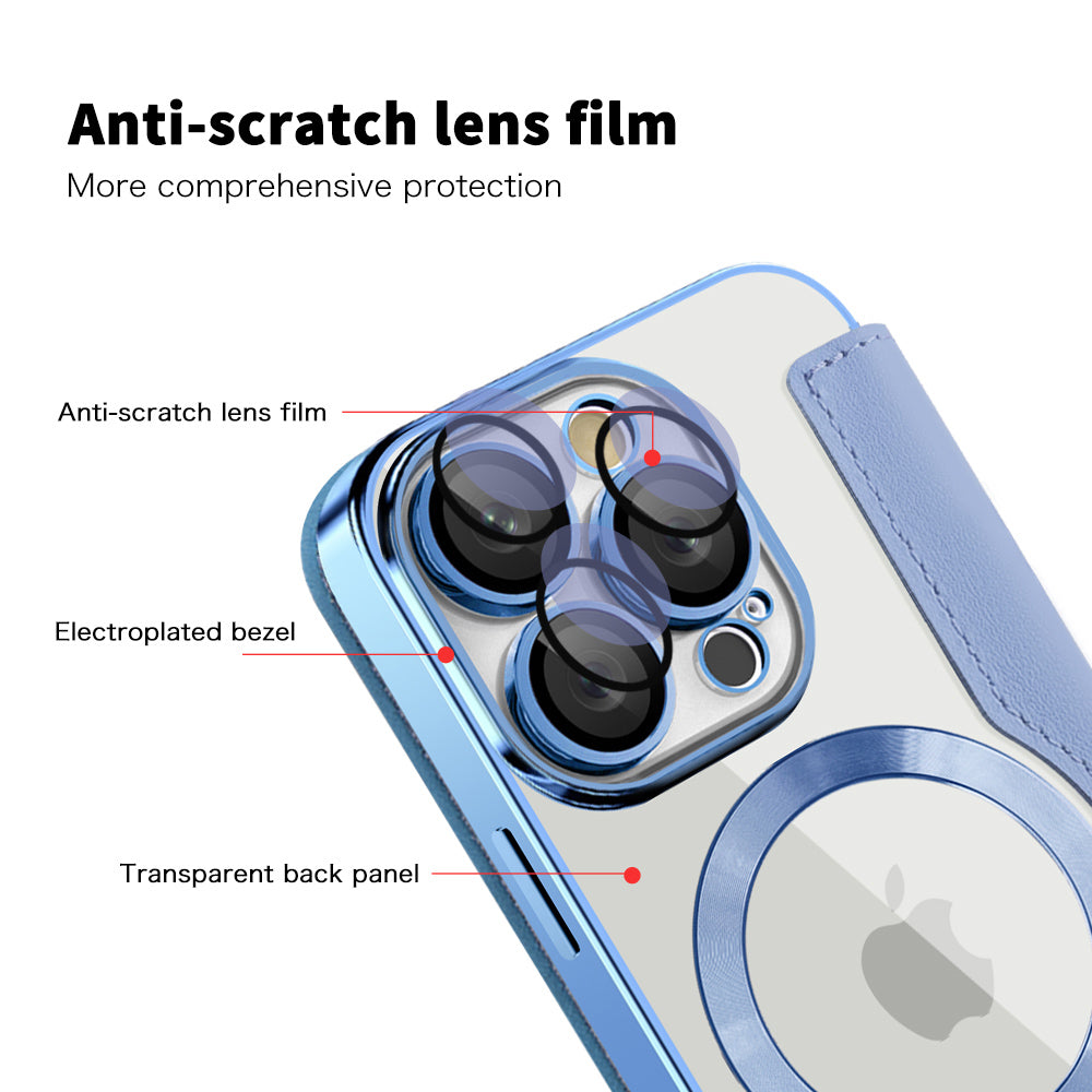 MagSafe Case for Apple iPhone 16 Pro Max, Techsuit, SmartMag Book, Blue