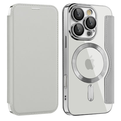 MagSafe Case for Apple iPhone 16 Pro Max, Techsuit, SmartMag Book, Gray