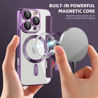 MagSafe Case for Apple iPhone 16 Pro Max, Techsuit, SmartMag Book, Purple