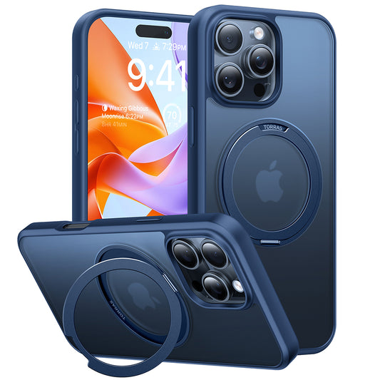 MagSafe Case for Apple iPhone 16 Pro Max, Torras, Ostand Pro, Navy Blue