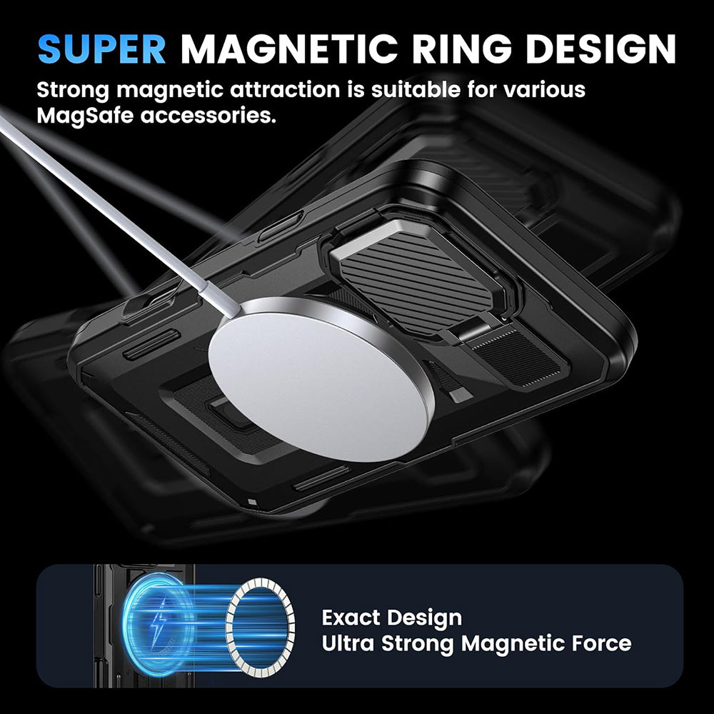 MagSafe Case for Apple iPhone 16 Pro, Techsuit, CamVault, Black