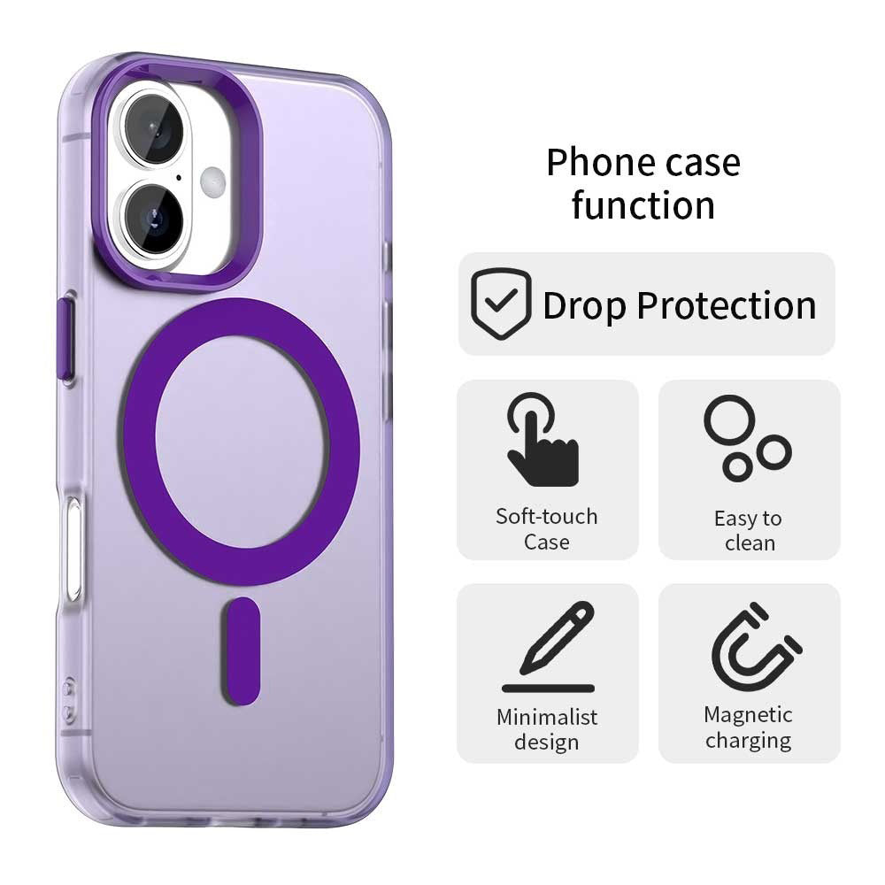 MagSafe Case for Apple iPhone 16, Techsuit, CandyCase, Purple