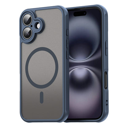 MagSafe Case for Apple iPhone 16, Techsuit, HaloFrost II, Navy Blue