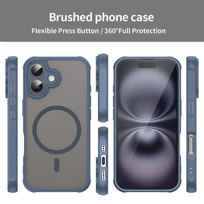 MagSafe Case for Apple iPhone 16, Techsuit, HaloFrost II, Navy Blue