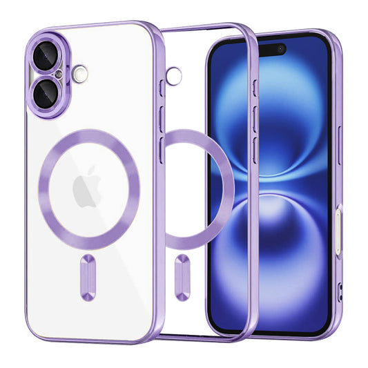MagSafe Case for Apple iPhone 16, Techsuit, Luxury Crystal, Light Purple