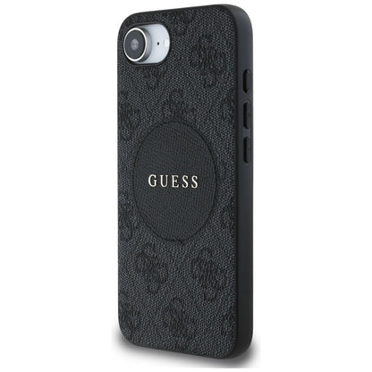 MagSafe Case for Apple iPhone 16e, Guess, 4G Circle Classic Logo, Black