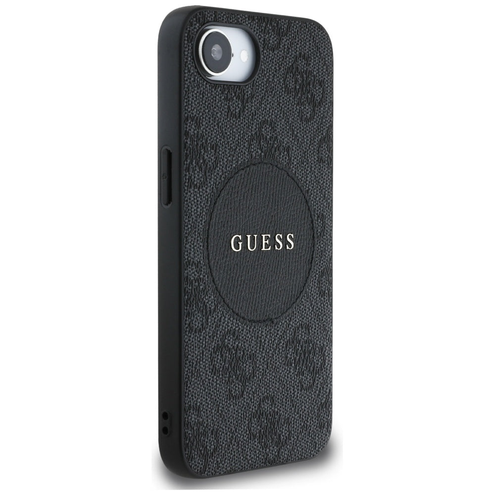 MagSafe Case for Apple iPhone 16e, Guess, 4G Circle Classic Logo, Black