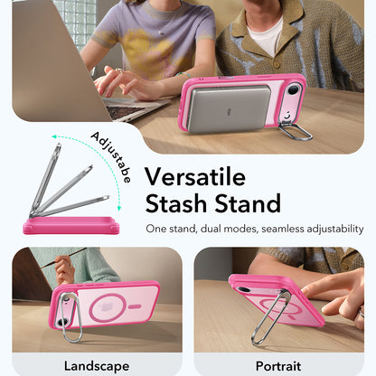 MagSafe Case for Apple iPhone 17 Air, ESR, Classic Hybrid Kickstand, Satin Pink