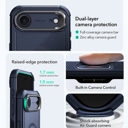 MagSafe Case for Apple iPhone 17 Air, ESR, Cyber Armor Kickstand, Blue