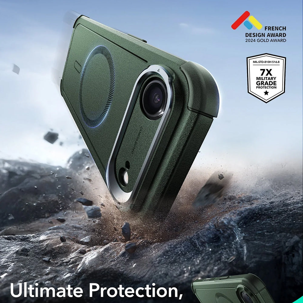 MagSafe Case for Apple iPhone 17 Air, ESR, Cyber Armor Kickstand, Green