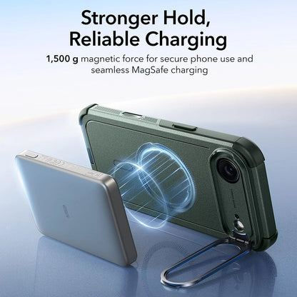 MagSafe Case for Apple iPhone 17 Air, ESR, Cyber Armor Kickstand, Green