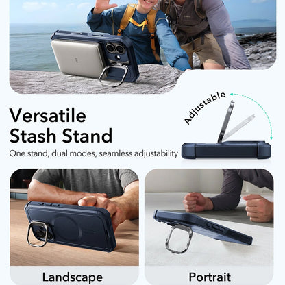 MagSafe Case for Apple iPhone 17, ESR, Cyber Armor Kickstand, Blue